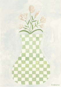 Sage Checkered Vase 02