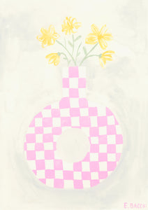 Pink Checkered Vase
